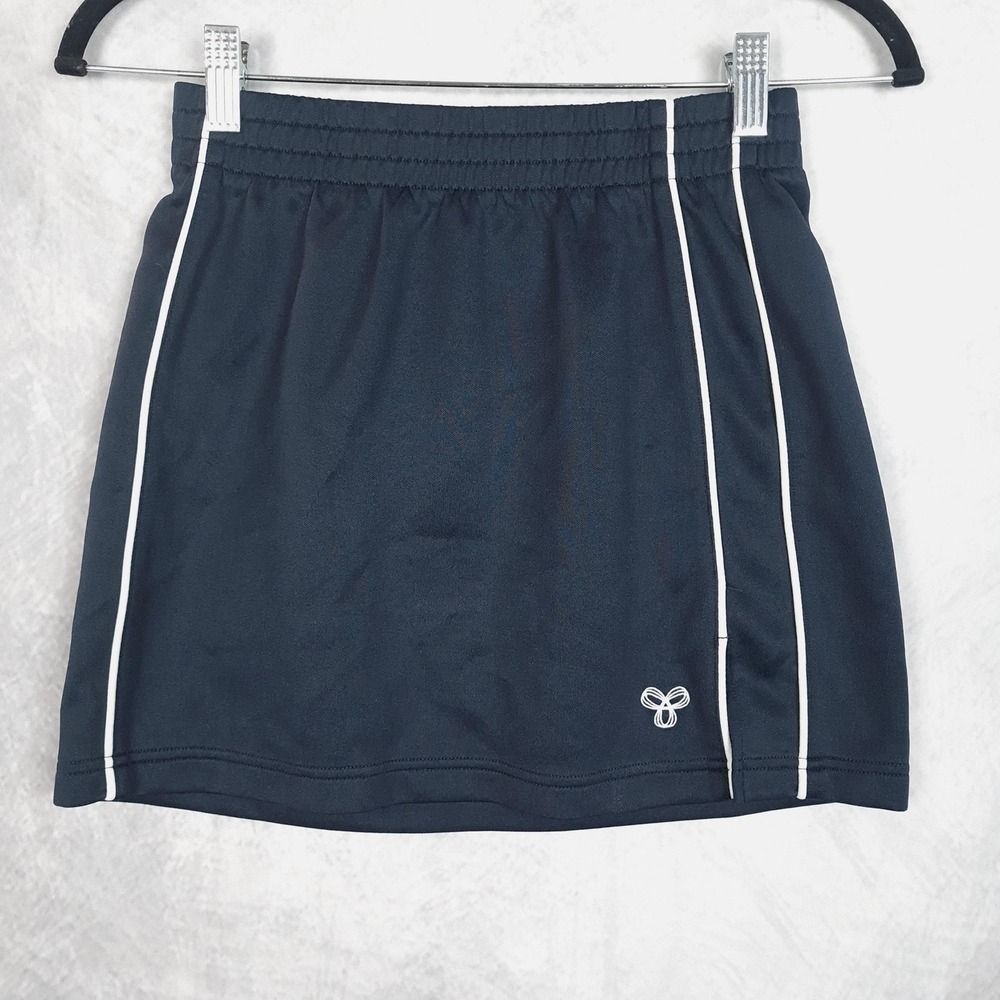 Tna Tennis Skirt Womens XS Navy Blue Athletic Elastic Waist Logo Trim Running